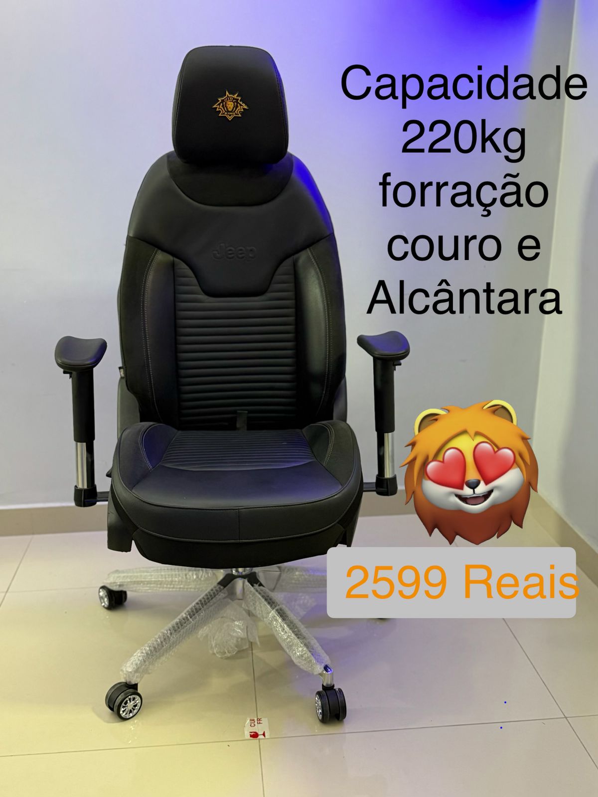 Cadeira Couro e Alcântara